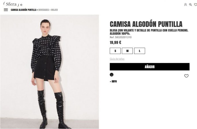 Camisa algodón puntilla