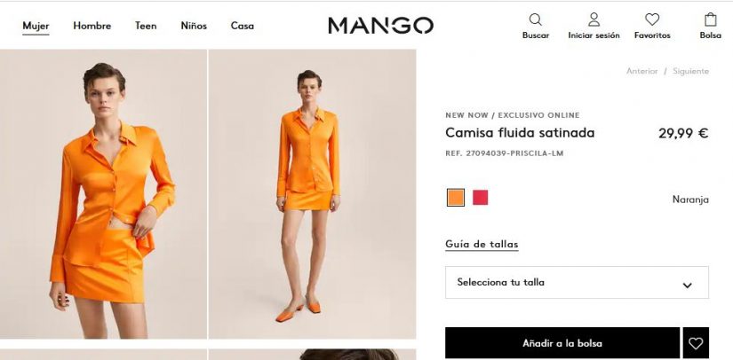 Camisa fluida satinada- Mango