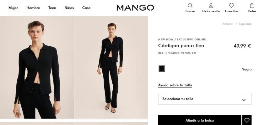 Cárdigan punto fino