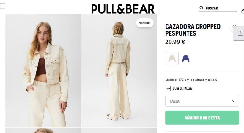 Cazadora cropped pespuntes- Pull&Bear