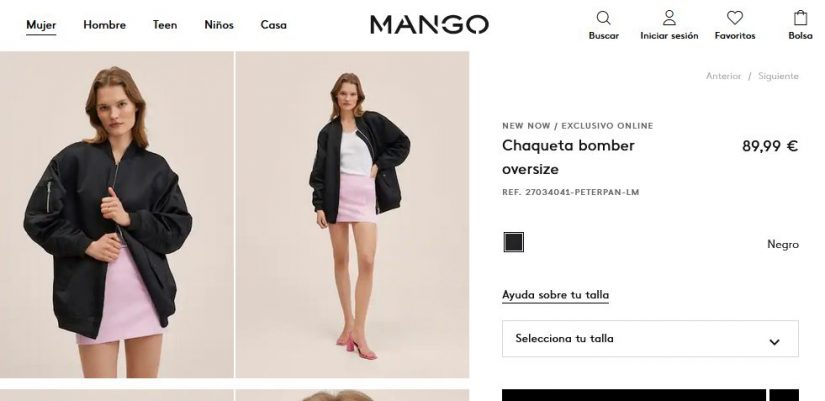 Chaqueta bomber oversize