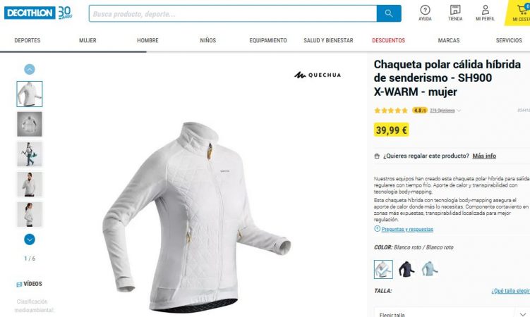 Chaqueta polar cálida híbrida de senderismo- Decathlon