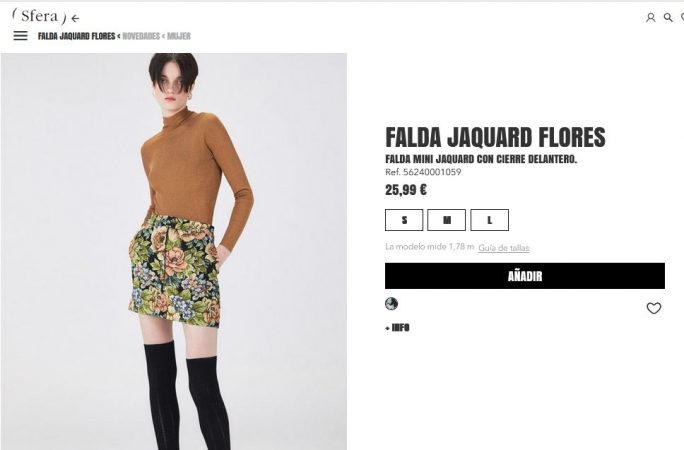 Falda jacquard flores