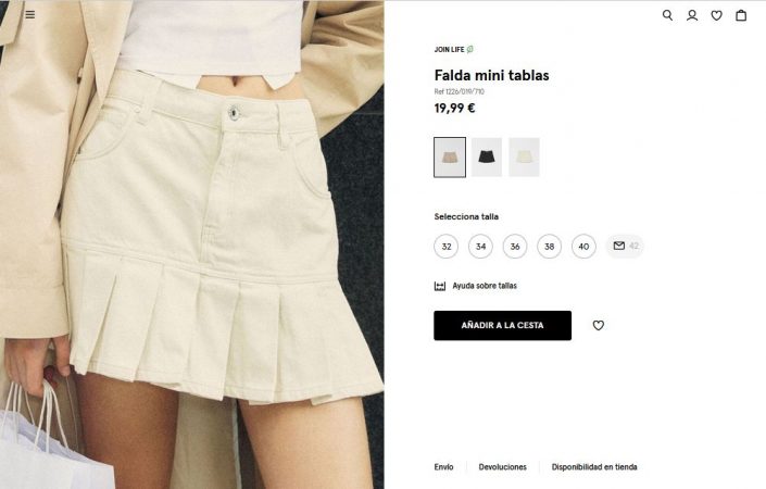 Falda mini tablas- Bershka