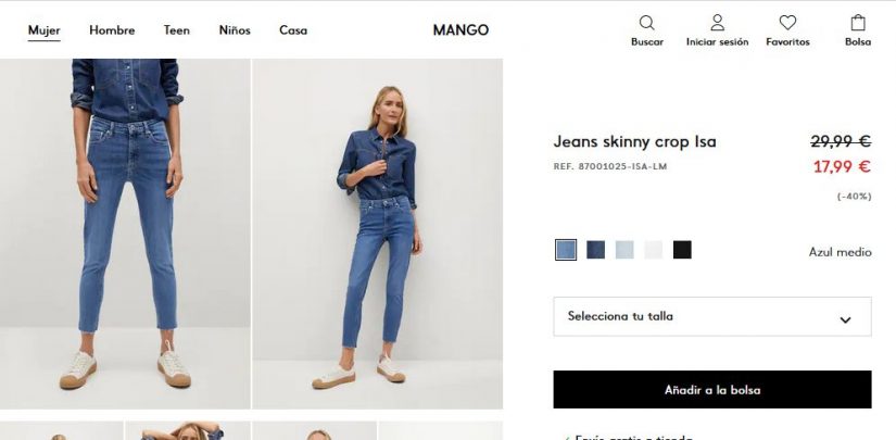 Jeans skinny crop Isa- Mango