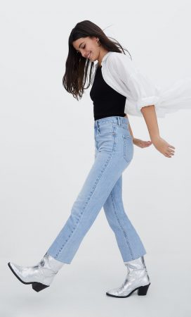 Jeans straight cropped Stradivarius