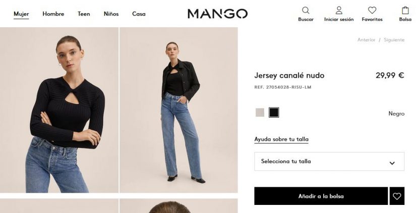 Jersey canalé nudo- Mango