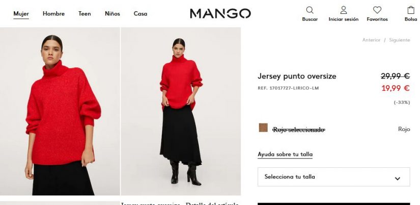 Jersey punto oversize