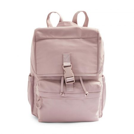 Mochila rosa empolvado de nailon con hebilla de desenganche rápido