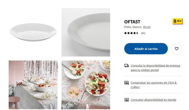 Plato blanco- Ikea