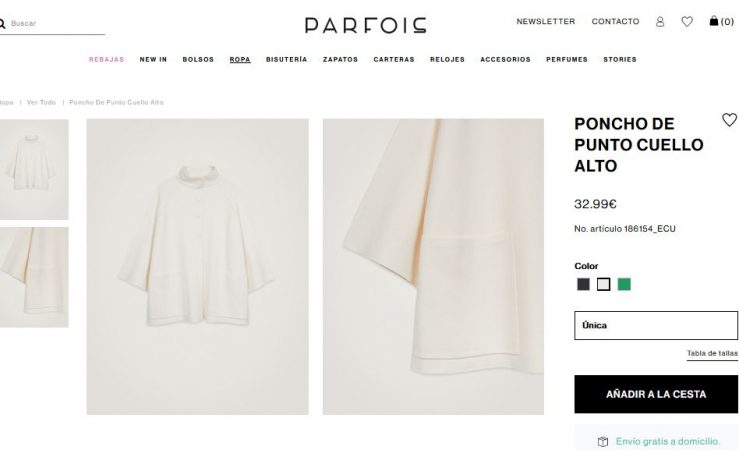 Poncho De Punto Cuello Alto- Parfois