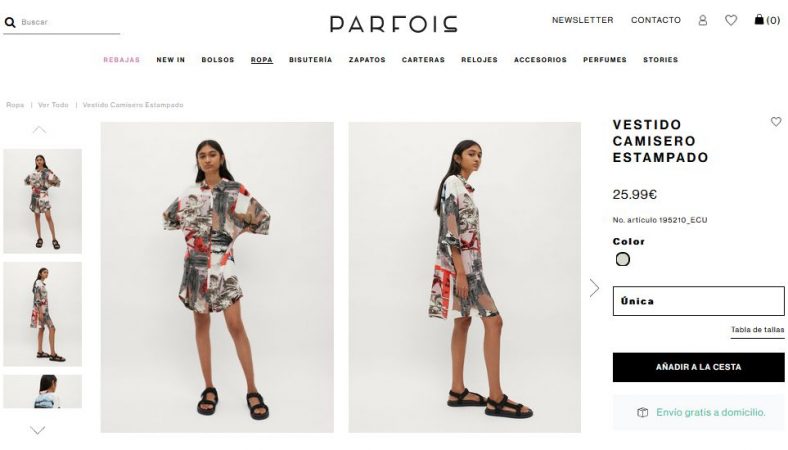 Vestido Camisero Estampado- Parfois