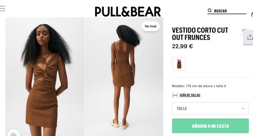 Vestido corto cut out frunces- Pull&Bear