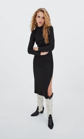 Para comuniones, bodas o fiestas: vestidos de gala de Stradivarius 5 Merca2.es Vestido midi manga larga Stradivarius