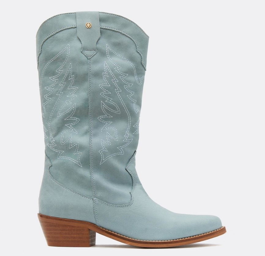 botas cowboy napa azul