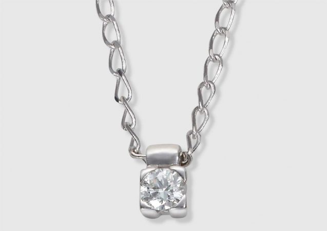 colgante oro blanco diamante