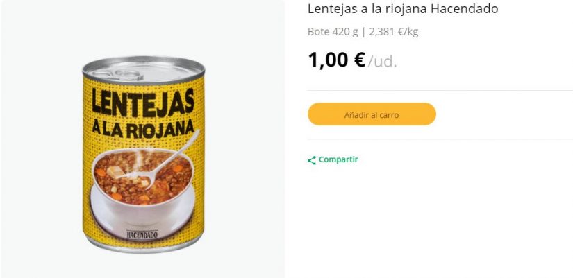 mercadona lentejas