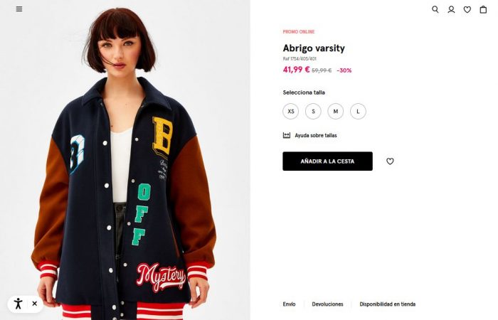 Abrigo varsity- Bershka