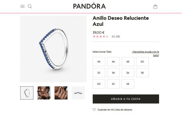 Anillo Deseo Reluciente Azul- Pandora