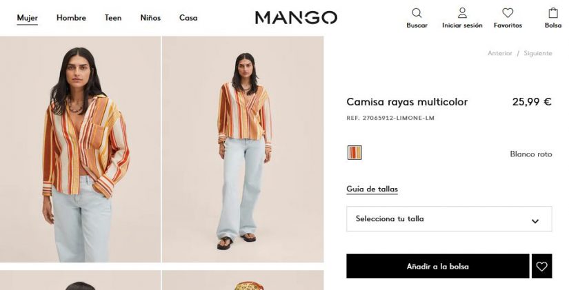 Camisa rayas multicolor- Mango