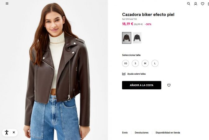 Cazadora biker efecto piel