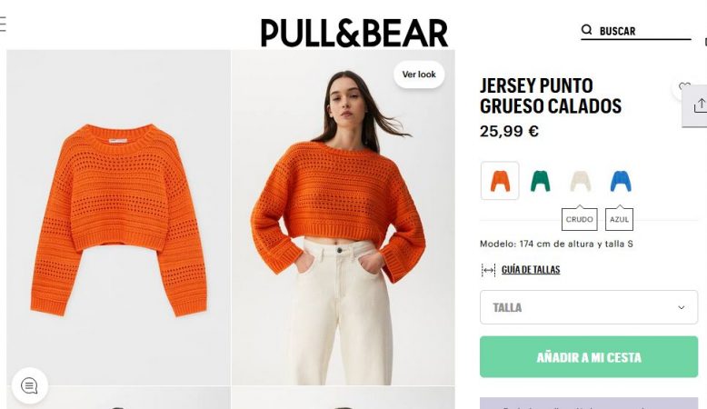 Jersey punto grueso calados- Pull&Bear