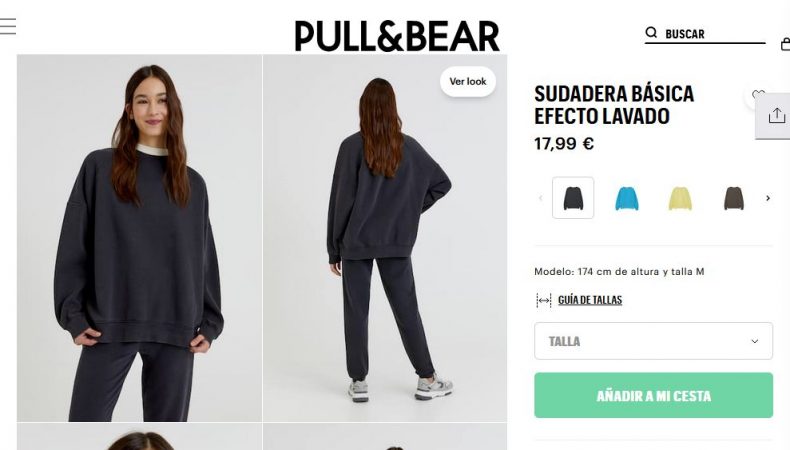 Sudadera básica efecto lavado