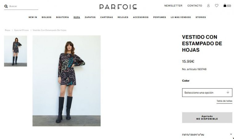 Vestido Con Estampado De Hojas- Parfois