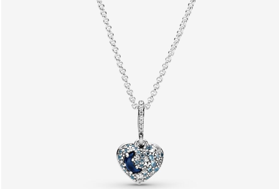 collar corazón luna estrellas