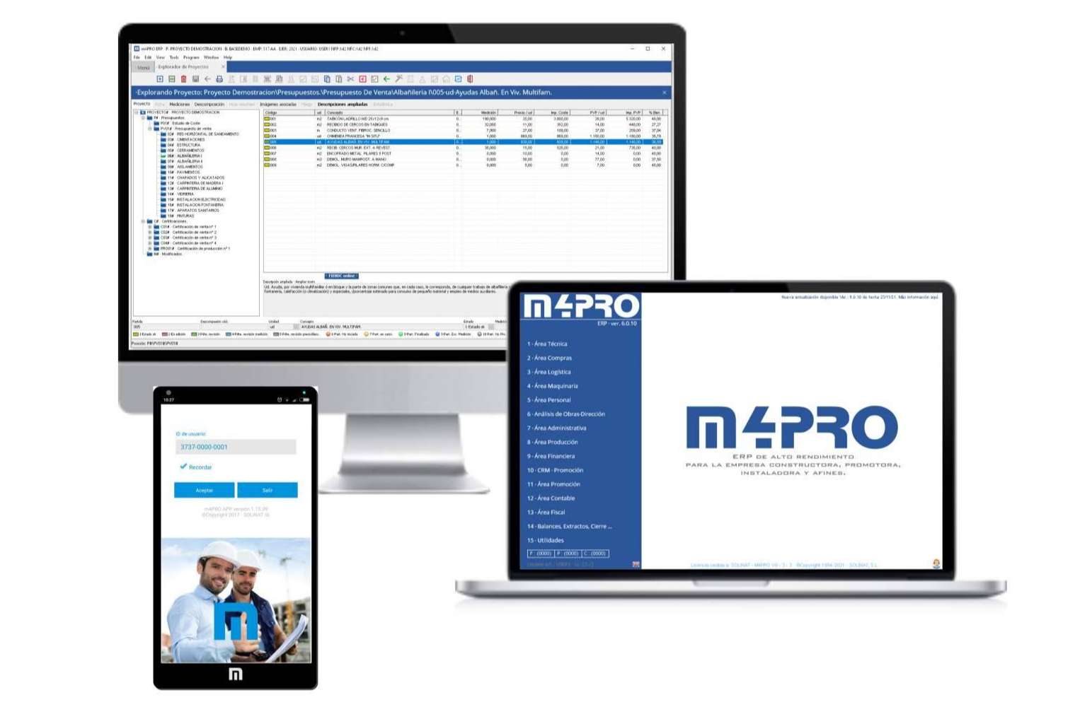 Implementar el software m4PRO ERP en el sector de la construcción a través del Kit Digital