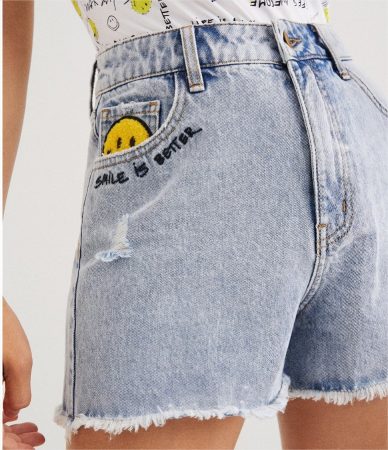 short vaquero smiley desigual