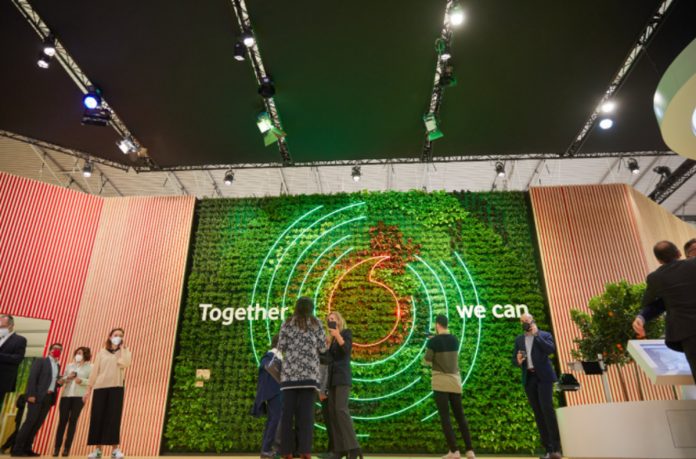 El stand de Vodafone en el MWC22