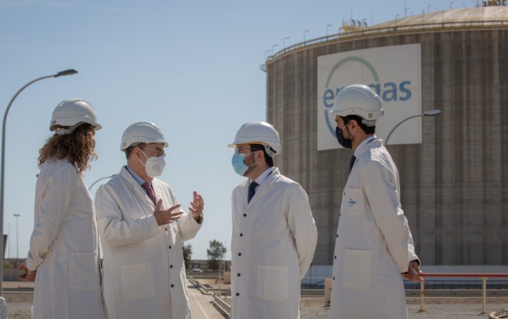 Pere Aragonés con sus consejeros en una reciente visita a Enagás