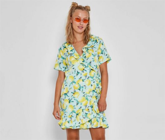 vestido corto estampado noisy may