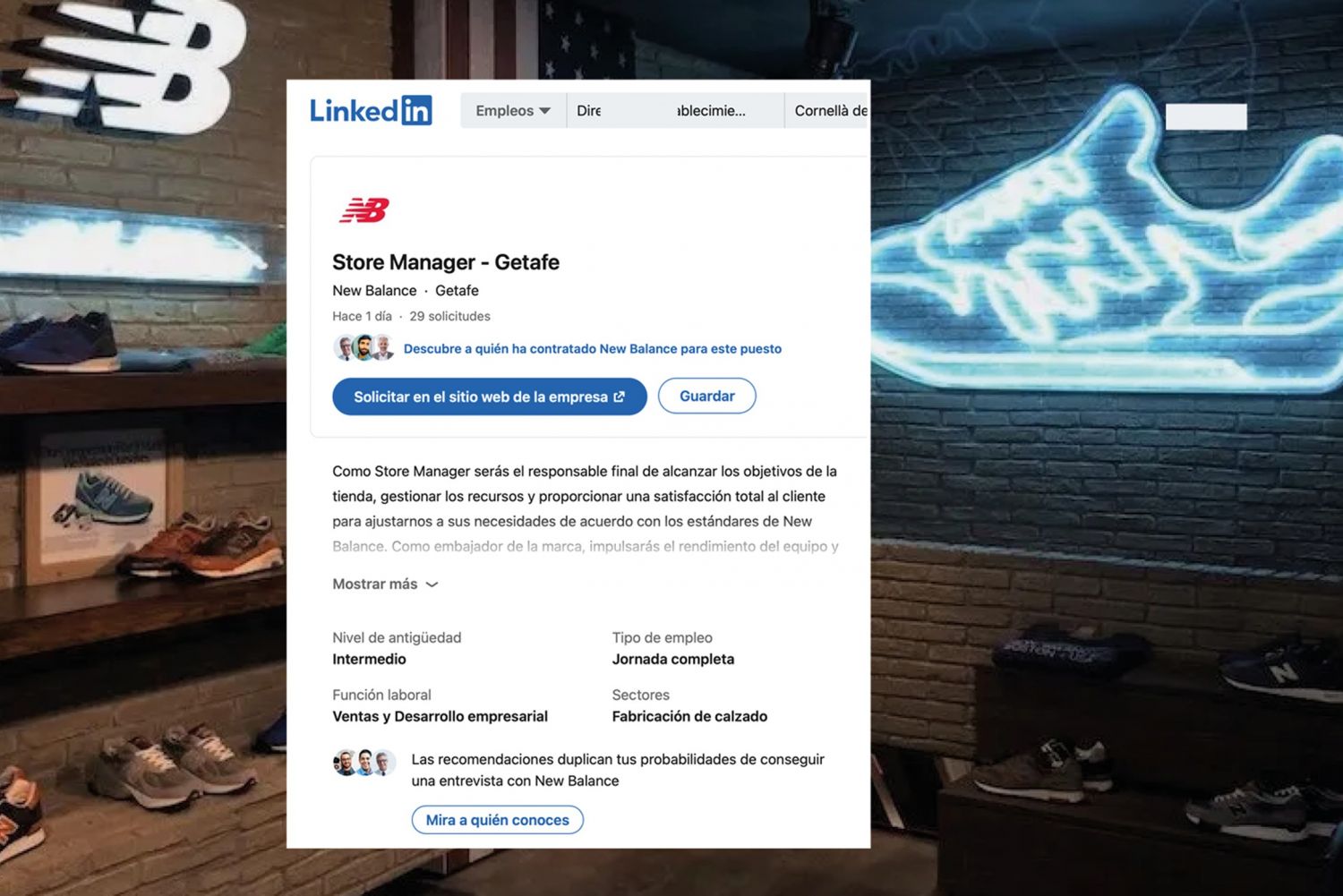 New Balance abrirá dos tiendas en Madrid pese al proceso judicial por el ‘caso Experience’