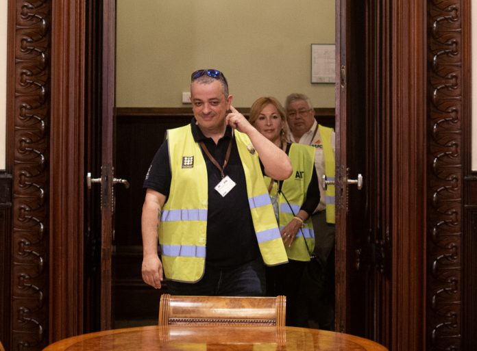 Alberto Álvarez, líder de Élite Taxi, en los despachos del Parlament