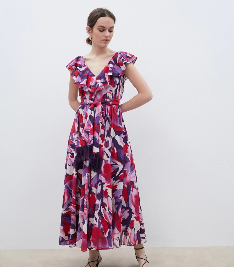 vestido flores lazada cintura formula joven el corte ingles