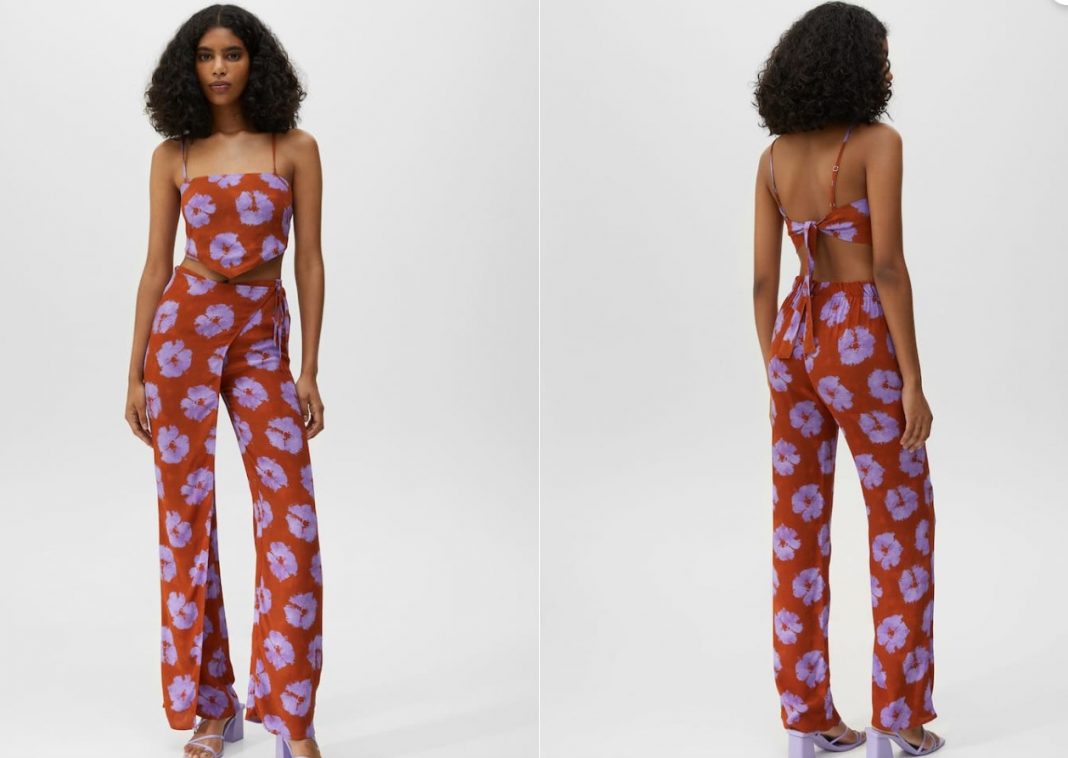 Pantalón pareo estampado