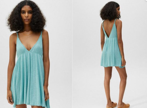 Vestido corto tirantes retorcidos