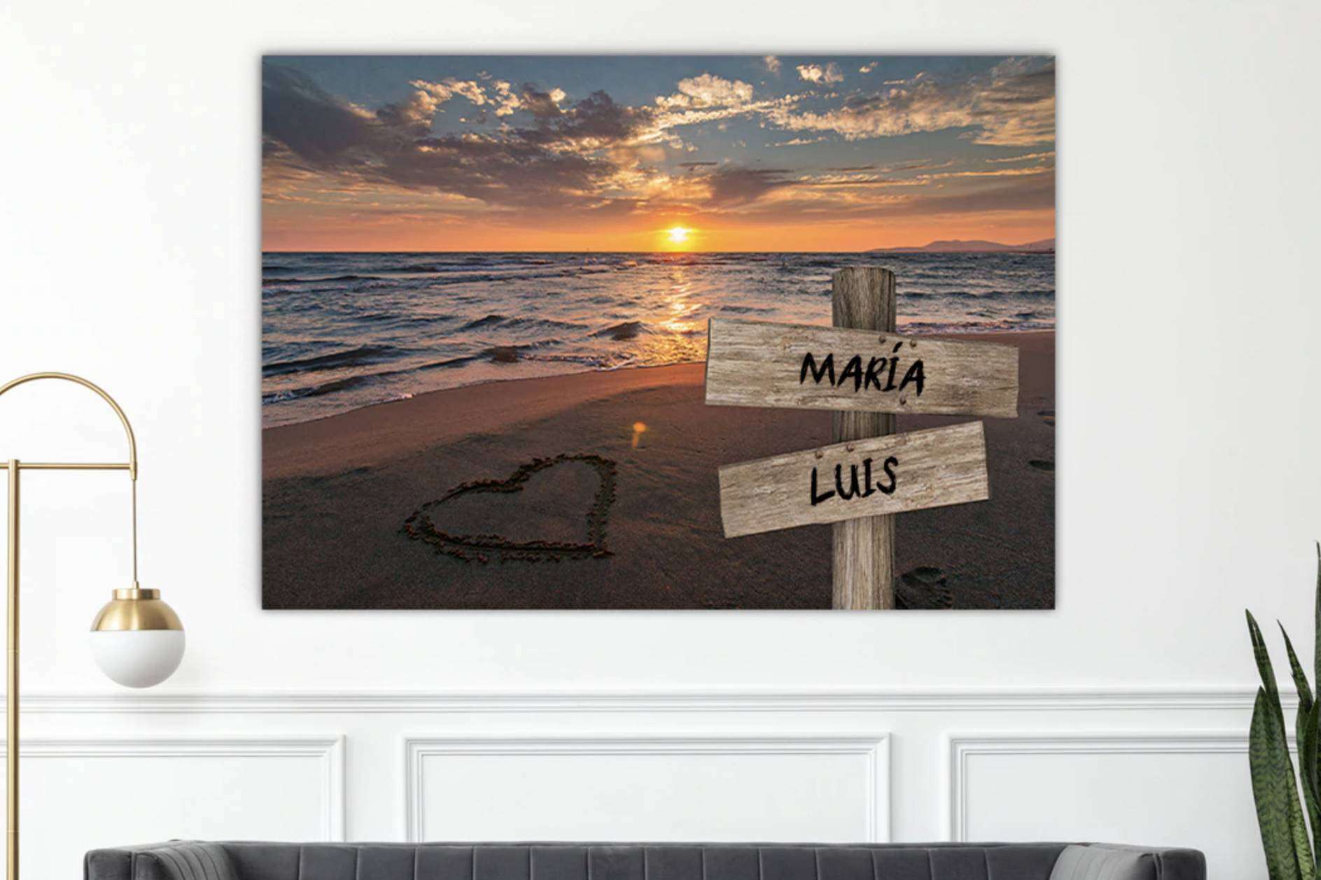 Lienzo personalizado con nombres como regalo original, de VeAlma