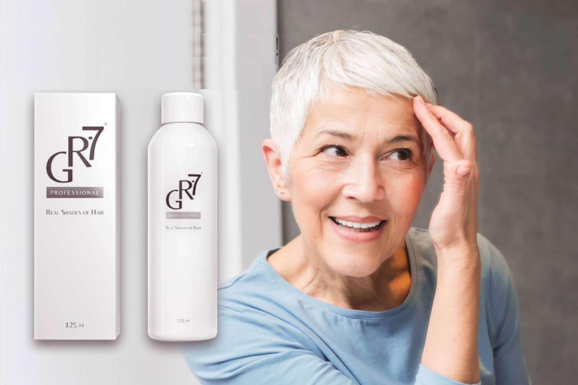 ¿Cuáles son los beneficios que se pueden conseguir con la loción GR-7 Professional para cubrir canas?