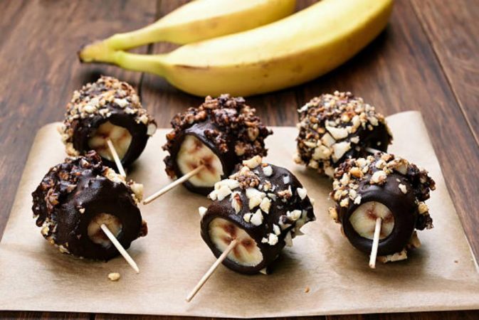 Plátano con chocolate