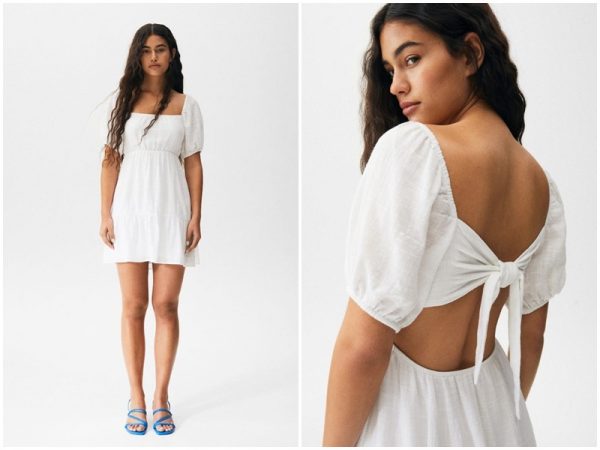 Vestido mesonero lazo espalda