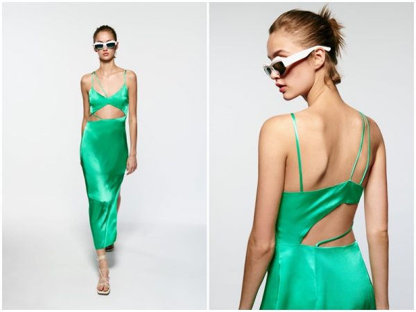 Vestido satinado asimétrico