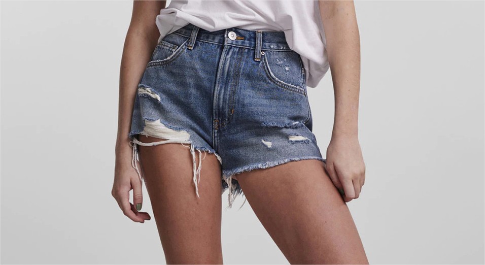 short denim rotos pieces