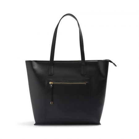 Bolso shopper negro de piel sintética