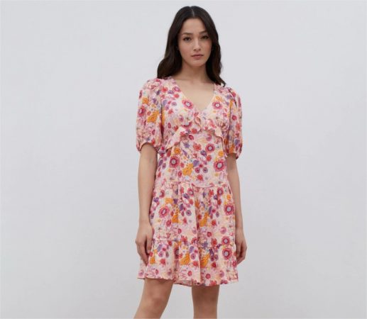 vestido corto volante pecho formula joven el corte ingles