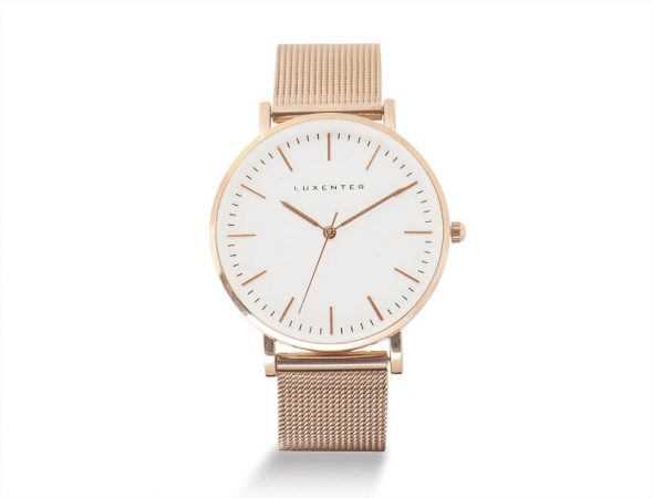 Reloj de mujer Luxenter Tif de malla de metal rosa y mate blanco el corte inglés