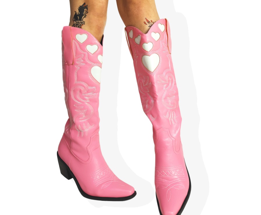 botas rosa corazones