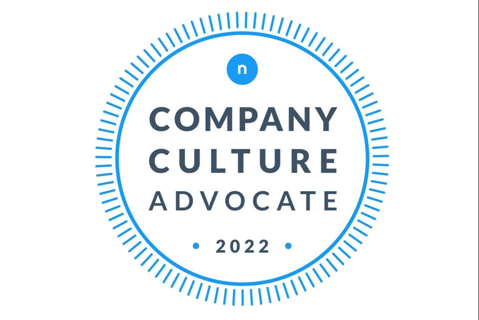 La Company Culture Advocate badge de Nailted identifica la buena cultura empresarial